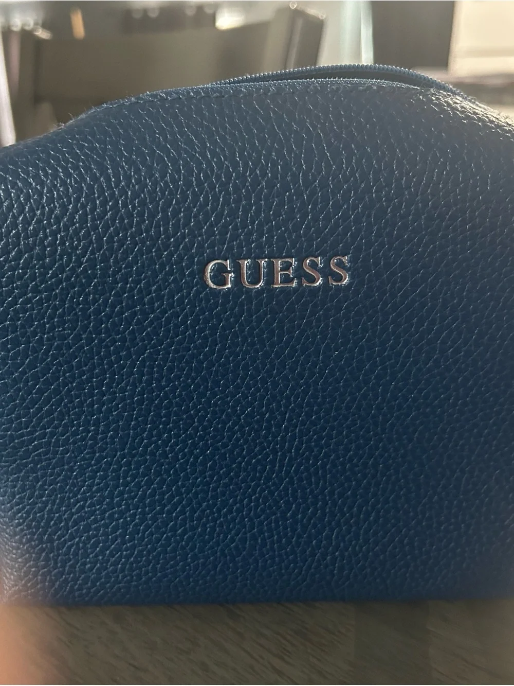 Guess Navy Pebbled Dome Cosmetic Pouch